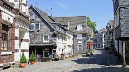 Fachwerkhäuser mit Schieferverkleidung  in Langenberg