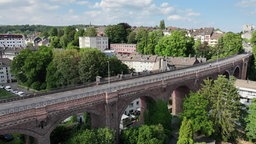 Die Nordbahntrasse in Wuppertal von oben