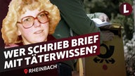 Im Vordergrund eine junge Frau mit voluminösen blonden Haaren und einer großen Brille. Im Hintergrund die Seitenperspektive eines Oberkörpers, in den Händen ist ein weißer Brief