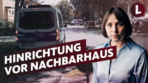 Der Titel "Hinrichtung vor Nachbarhaus" vor der von der Polizei abgesperrten Wohngegend, in der der Doppelmord passiert ist.