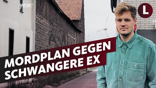 Ein Mann im grünen Hemd. Daneben der Text "Mordplan gegen schwangere Ex".