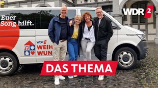 Die WDR 2 Moderatoren Thomas Bug, Sabine Heinrich, Steffi Neu und Jan Malte Andresen in Paderborn (v.l.)