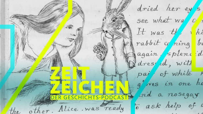  Eine Seite aus dem ersten Manuskript von "Alice im Wunderland", das 1862 bis 1864 entstand