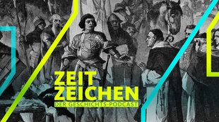 "Die Schlacht von Dornach; die Eidgenossen verweigern die Auslieferung der gefallenen Ritter, Holzschnitt, ca 1880, digitale Reproduktion einer historischen Vorlage