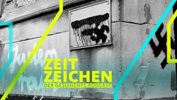 Köln, 26.12.1959. Die erst am 20.09.1959 eingeweihte Synagoge wurde in der Weihnachtsnacht geschändet. Auf die Außenmauer wurde "Deutsche, wir fordern - Juden raus" gepinselt. Links und rechts vom Eingang wurden Hakenkreuze gemalt. 