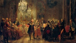 Flötenkonzert Friedrich des Großen, gemalt von Adolph Menzel (1815-1905).