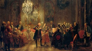 Flötenkonzert Friedrich des Großen, gemalt von Adolph Menzel (1815-1905).