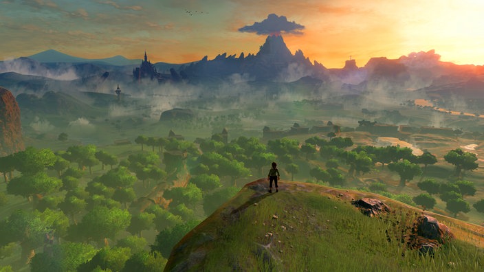 Eine Panorambild aus "The Legend of Zelda: Breath of the Wild"