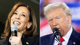 Foto-Collage: Kamala Harris und Donald Trump