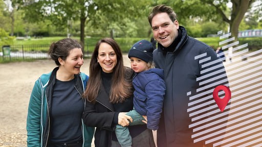 Sarah und Lewin Dionisius aus Frankfurt a.M. mit ihrer Wahlfamilie