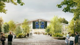 Nordfassade des Museums berlin modern am Kulturforum (Visualisierung, 2024).