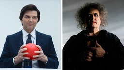 Links Szene aus der Serie "Severance" auf Apple TV+, rechts daneben Szene aus der Doku "Disintegration" über die Band "The Cure".