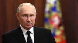 Russlands Präsident Wladimir Putin während einer TV-Rede am 24. Juni 2023.