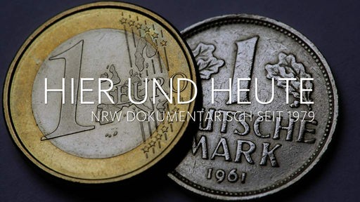 Eine Ein-Euro-Münze und eine Eine-Mark-Münze