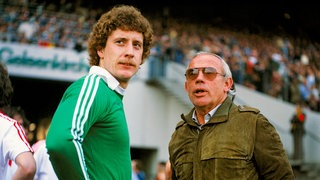 Für den FC Köln war 1978 ein phantastisches Jahr. Trainer Hennes Weisweiler (r) mit Torwart Harald