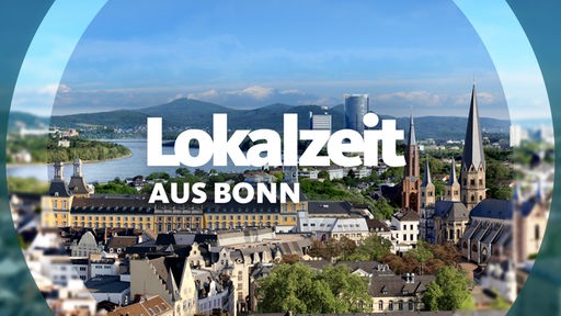 Panorama-Aufnahme von oben Bonn umgeben von einem runden Rahmen