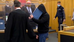 Szene aus dem Landgericht Münster, unter anderem mit Angeklagten
