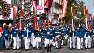 Das Neusser Tambourcorps von 1904 bei Königsparade des Neusser Bürger Schützenfest 2018