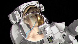 Illustration: Mensch in einem Astronautenanzug 