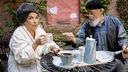 Reinhard Bielefelder (Bill Mockridge) und Ex-Frau Uta (Isabel Trimborn) beim Frühstückskaffee.