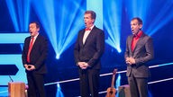 Das Kabarett-Trio STORNO auf er Bühne: (von links) Jochen Rüther, Thomas Philipzen und Harald Funke