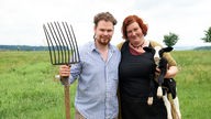 Böhner und Anja Wolff (mit kleinem Schaf unter dem Arm) - die "Milchhandwerker"