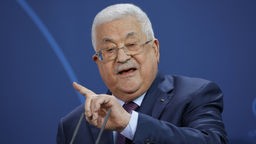 Porträt von Mahmud Abbas, Präsident des Staates Palästina.