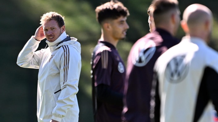 Deutschlands Bundestrainer Julian Nagelsmann während des Abschlusstrainings vor dem Spiel gegen die USA. 