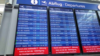 Anzeigetafel am Düsseldorfer Flughafen