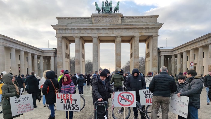 Archivbild: Demo gegen Rechtsextremismus am Brandenburger Tor in Berlin im Januar 2024 