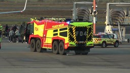 Ein Einsatzfahrzeug der Feuerwehr auf dem Flughafen Münster/Osnabrück