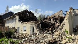 Nach dem Brand ist das Wohnhaus in Velbert eine Ruine