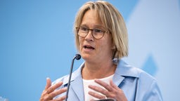 Melanie Schlotzhauer (SPD), Gesundheitssenatorin aus Hamburg, bei einer Pressekonferenz zur Bund-Laender-Arbeitsgruppe fuer die Krankenhausreform am 01. Juni 2023 im Bundesgesundheitsministerium in Berlin.