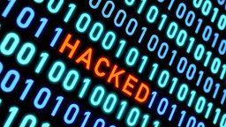 Das Wort "Hacked" steht zwischen einem Code aus Nullen und Einsen