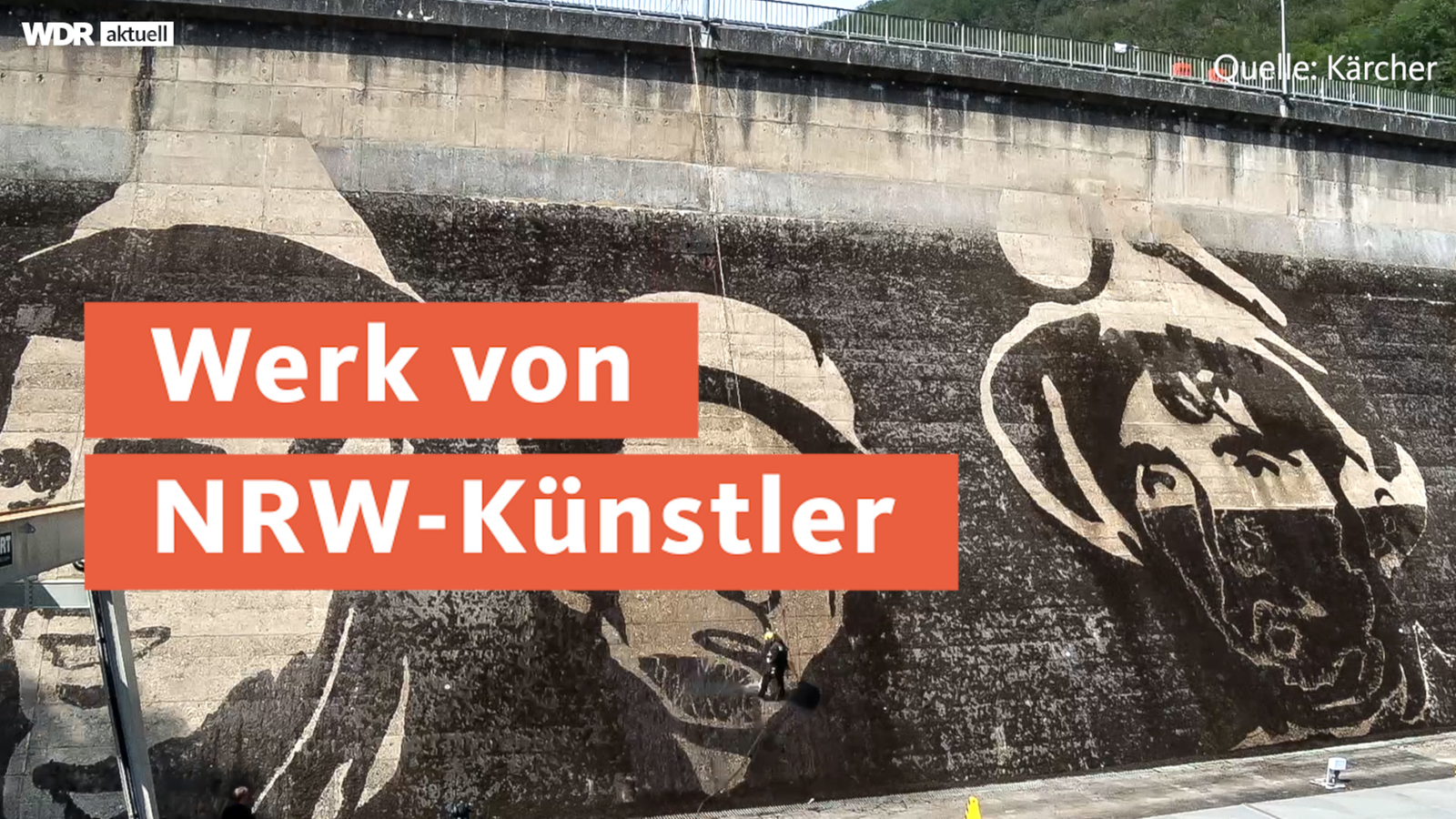 Graffiti giganti di Dauven sulla diga in Lussemburgo – Nachrichten – WDR – Nachrichten