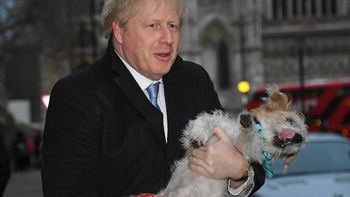 Boris Johnson mit Hund Dilyn