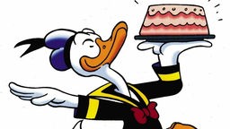 Donald Duck mit Torte