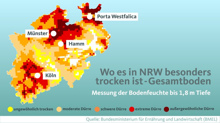 Wo es in NRW besonders trocken ist- Gesamtboden