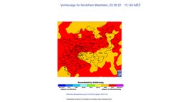 DWD Grafik: Hitzevorhersage für NRW