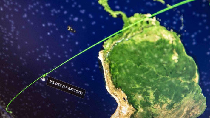 Flugbahn des ISS Batteriepaketes