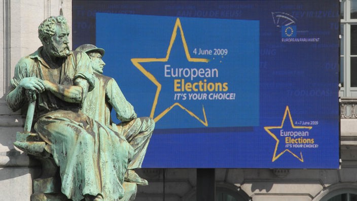 Werbetafel zur Europawahl 2009 in Brüssel