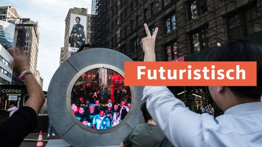 Futuristische Kunstaktion - Das Livestream-"Portal" in New York zeigt eine Straße in Dublin in Echtzeit
