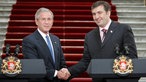 US-Präsident George W. Bush mit Georgien-Präsident Mikhail Saakashvili 