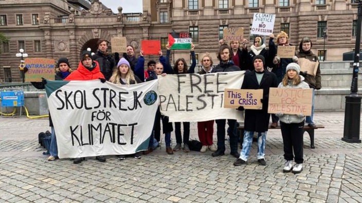 Greta Thunberg bei Free Palestine Klimastreik