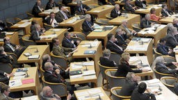 Landtagsabgeordnete im Landtag in Düsseldorf