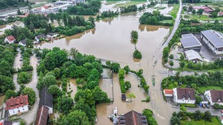 Luftbild: Hochwasser in Pfaffenhofen