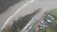 Übergelaufene Ruhr in der Nähe von Witten