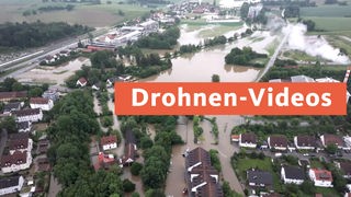 Überschwemmungen in Süddeutschland - Drohnen-Videos - TN