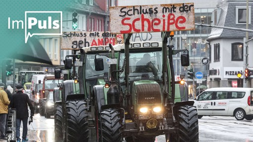 Landwirte protestieren mit ihren Traktoren in Düsseldorf