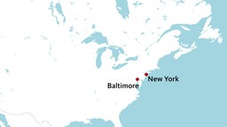 Karte Baltimore: Brückeneinsturz
